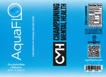 AquaFlo label for Championing Mental Health