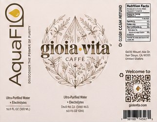 AquaFlo label for Gioia Vita Caff&egrave;